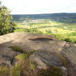 A rocky outcrop on Stanton Moor - Looking across the valley